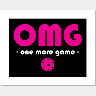 Pickleball One More Game black / pink Posters and Art